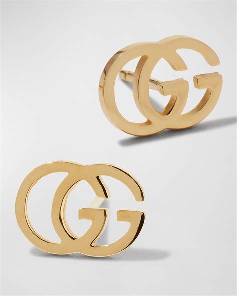 GG Running studs with diamonds in 18k white gold 